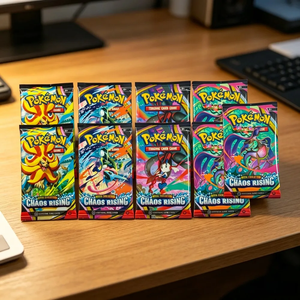 10PC  Pokémon Card Packs, Chaos Rising,151 Prismatic Evolutions,PALDEAN FATES,English Reinforcement,Battle Transaction Card gift