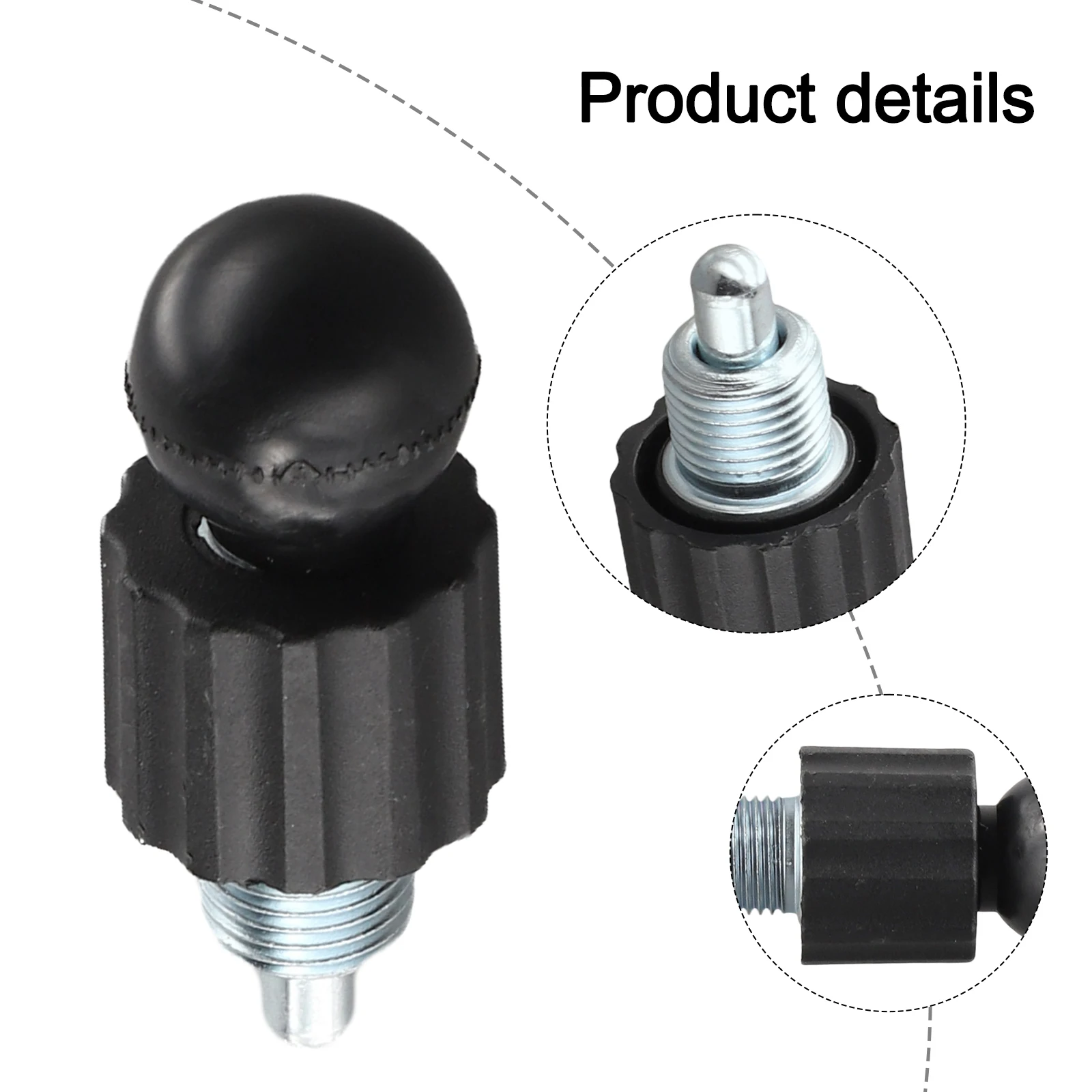 Anti Slip Gym Knob Workout Device Gym Accessories Black Exercise Bike Knob 16*1.5 Thread Built-in Spring Handle
