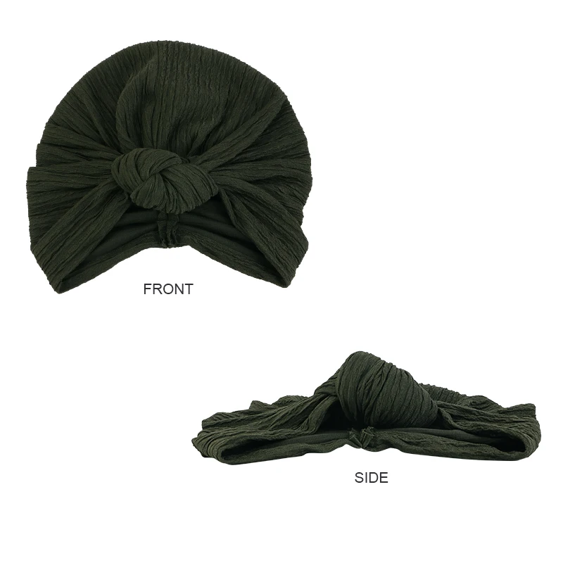 Women ruffle Top Knotted Twisted Turban Cap Muslim Fashion Hijab Hat Ladies Hair Accessories India Hat Musulman Turbante Mujer