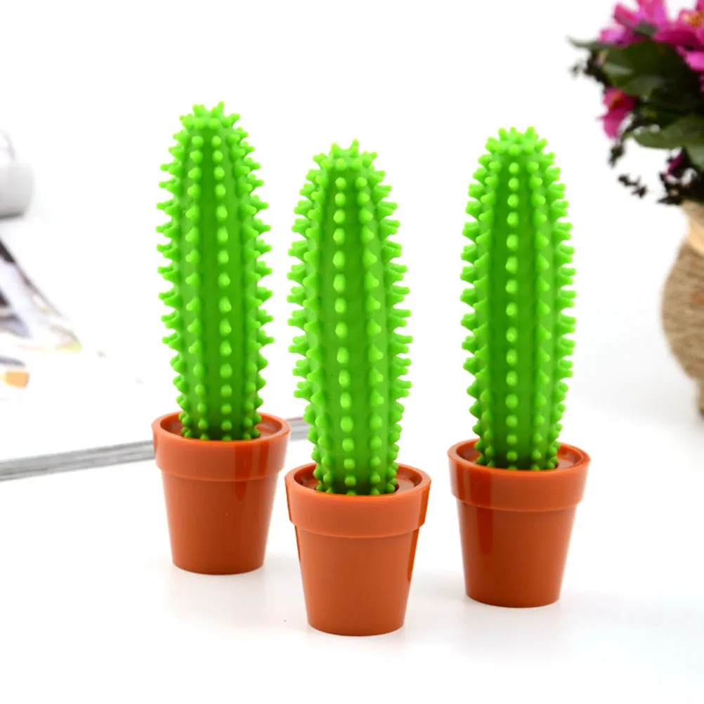3Pcs Ball Pen Creative Cactus Shape for Students Smooth Ink Flow Lightweight Plastic Body Writing Tool School Gift