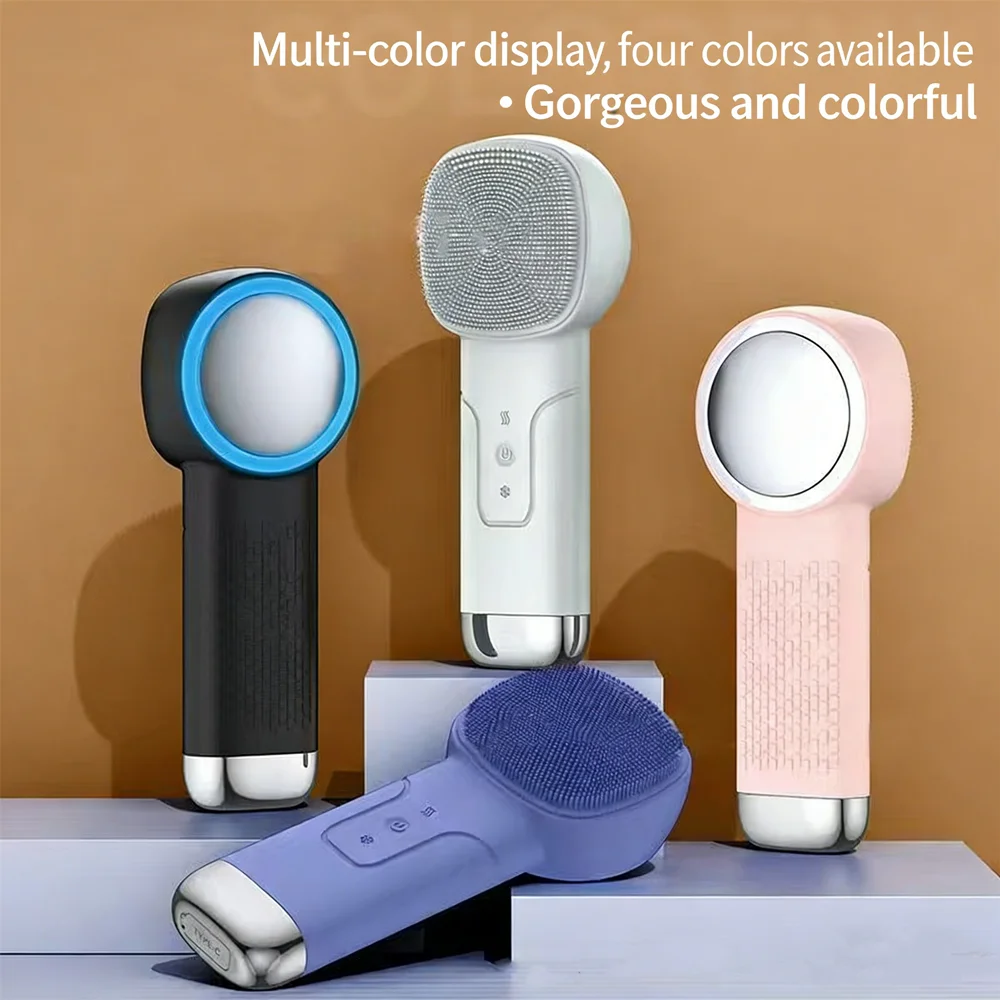 

Новейший электрический массажер для лица с горячим и холодным компрессом, очищающая щетка для пор, косметический прибор 2026 года