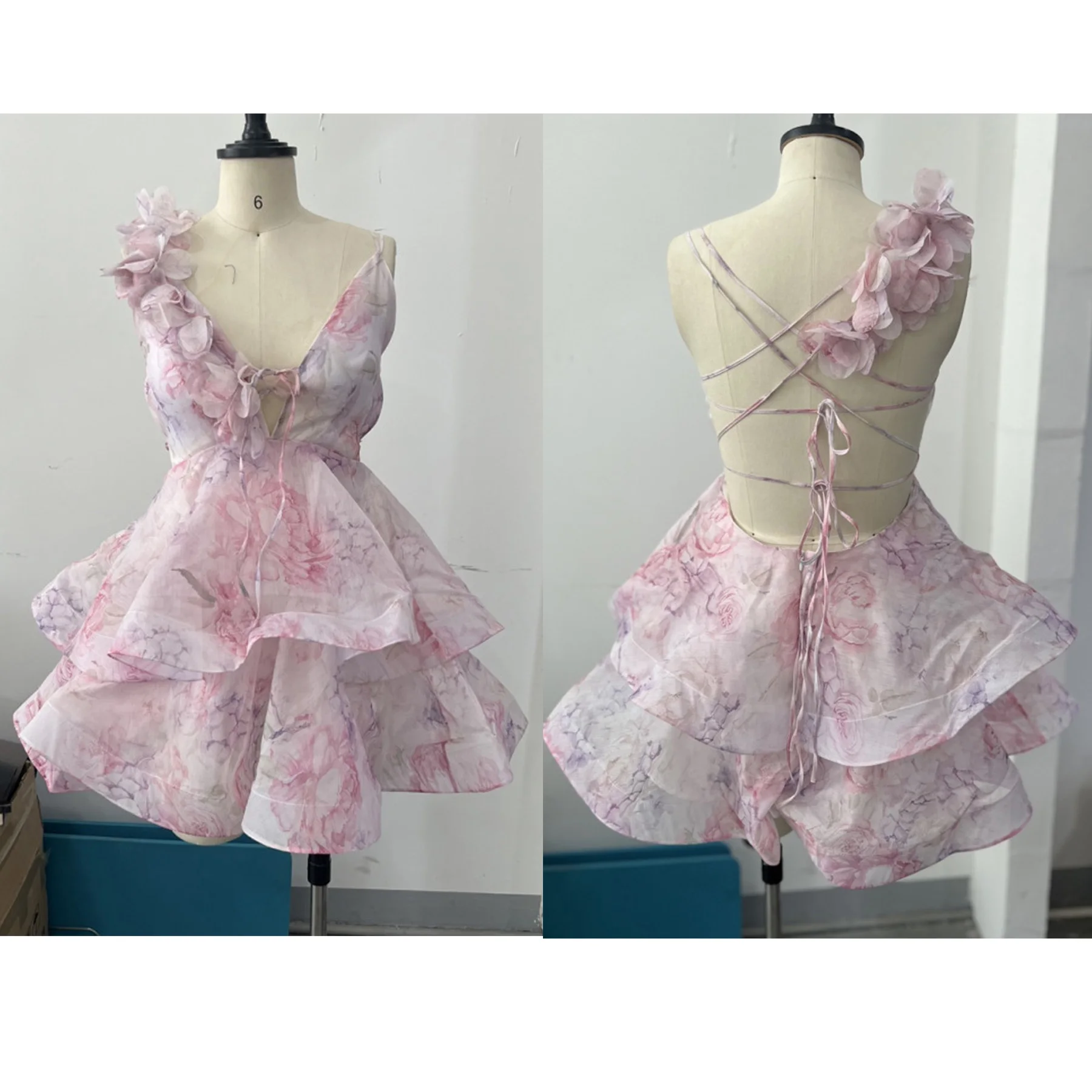 Vestido con volantes y cuello en V, ropa de noche para discoteca, vestidos de gasa 2025, trajes Vintage de verano para mujer, minivestido de noche plisado ajustado Sexy