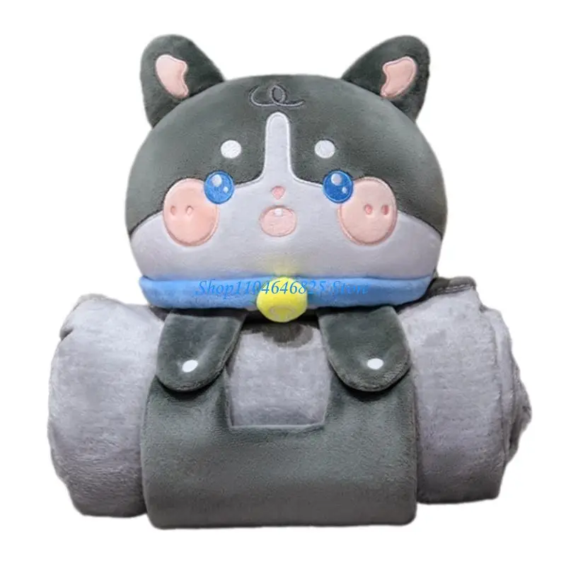 

Plush Doll Pillow Quilts Double-use Cushions Spring and Summer Office Naping Pillow Cushions Folding Air Conditioning