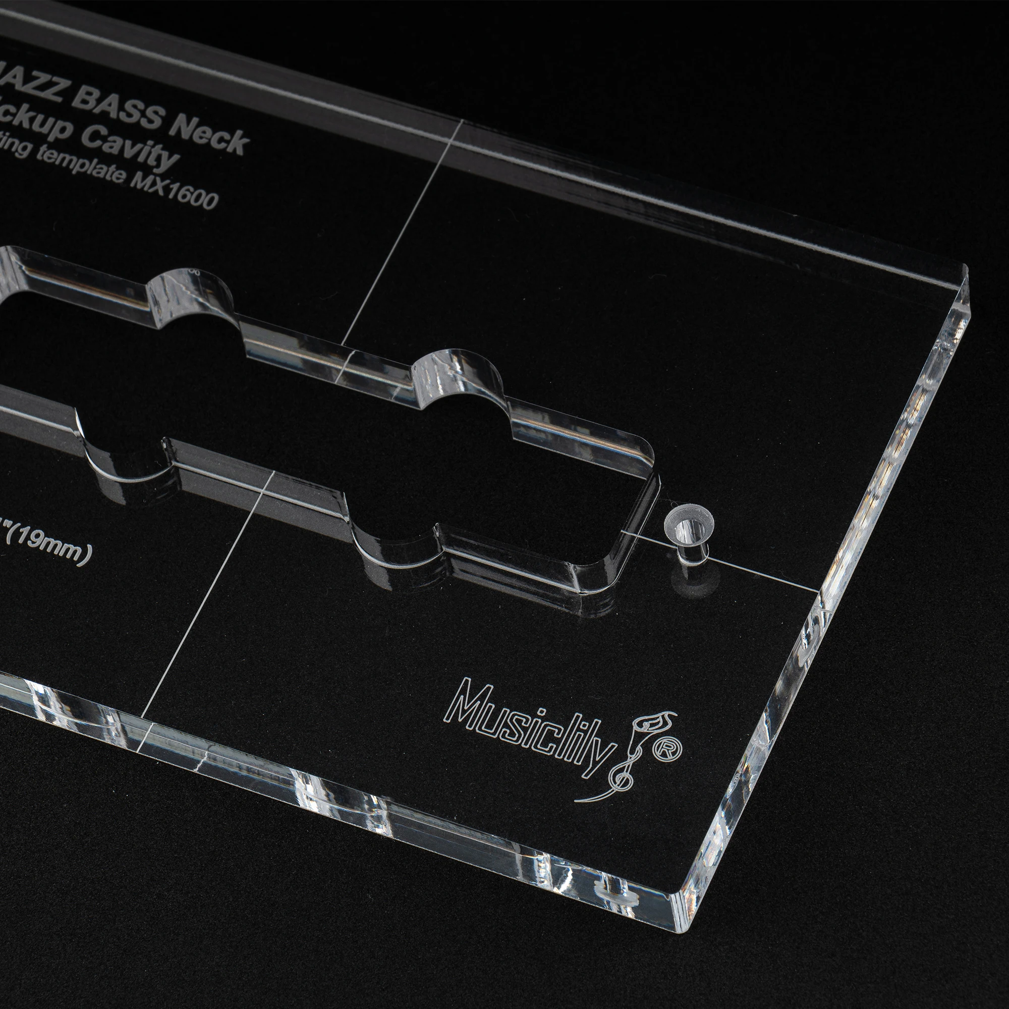 Musiclily Pro CNC Accurate Acrylic Pickup Routing Template for Standard Jazz Bass Pickup