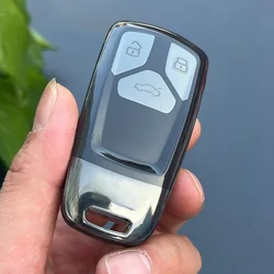 Transparent Soft TPU Car Key Case Cover Shell For Audi A4 B9 A5 A6 8S 8W Q5 Q7 4M S4 S5 S7 TT TTS TFSI RS Protector Fob Keyless