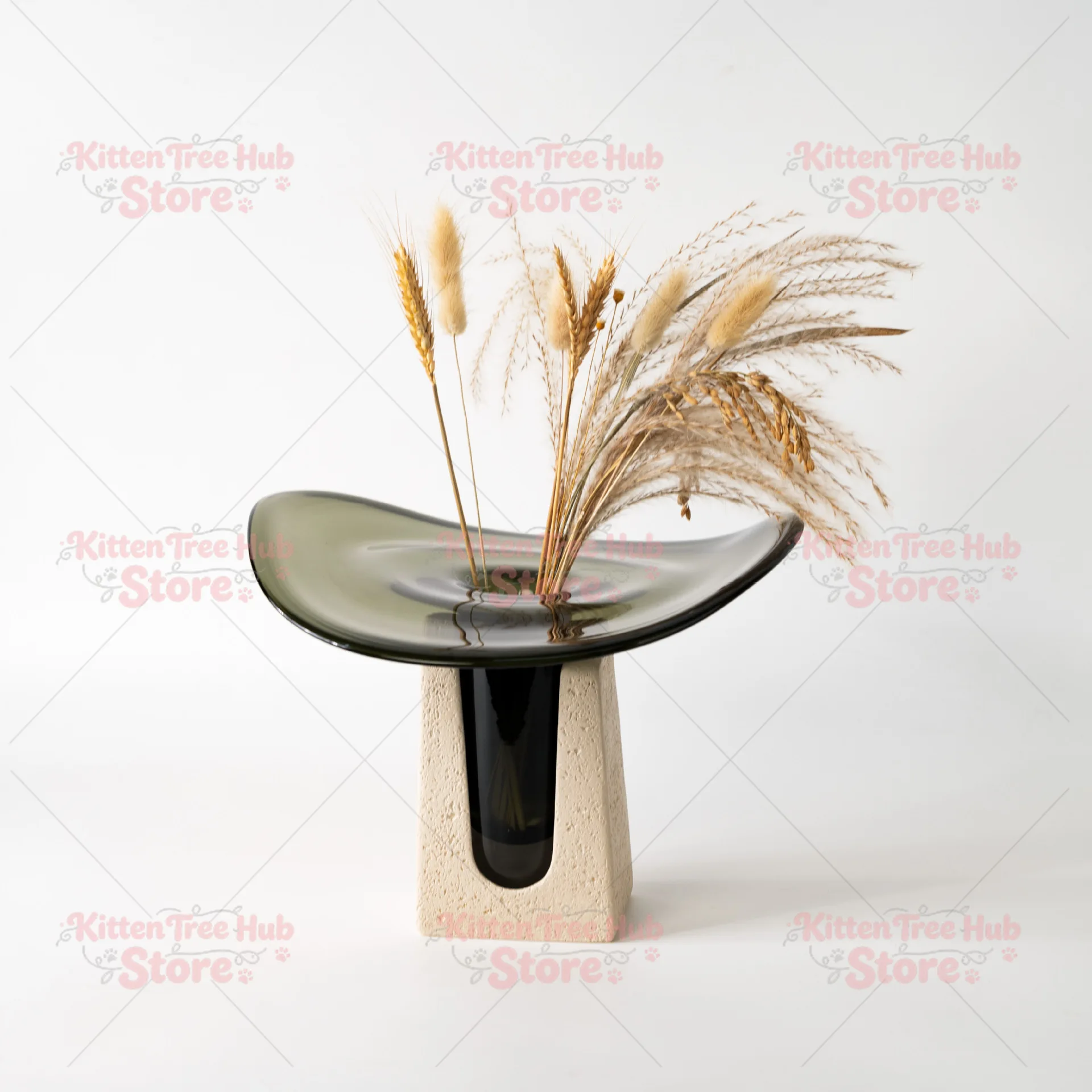 Color-Blocked Glass Stemmed Fruit Bowl Coffee Table Decor Candy Dish Dining Table Display Artistic Fruit Bowl