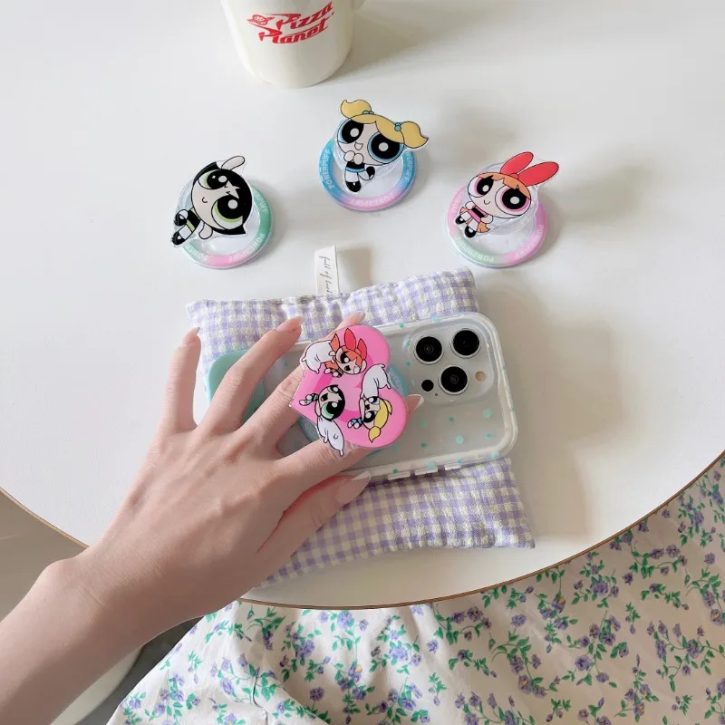 Cute cartoon Powerpuff Girls magnetic mobile phone holder suitable for iPhone or magnetic mobile phone case