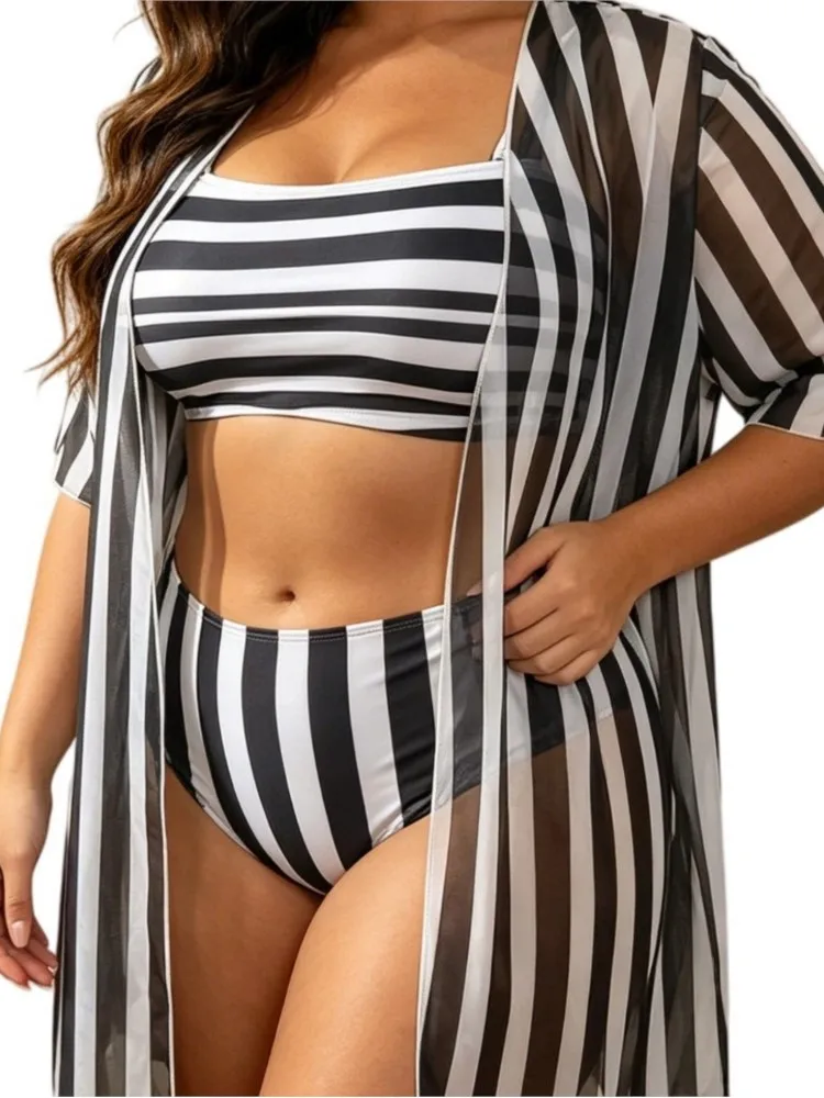 L-4XL Plus Size High Waist Bikini Women's Push Up Large Size 3XL 4XL Swimsuit Summer Mujer Tummy Control Swimwear Bikini Sets view 5