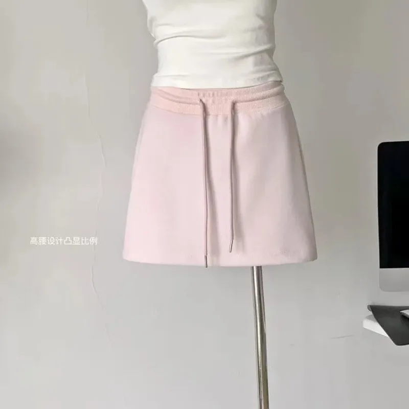 Autumn New Women's Loose Zip Up Hooded Sweatshirt and Short Skirt Two-piece Set Korean Fashion Casual Hooded Cardigan Coats Y2k