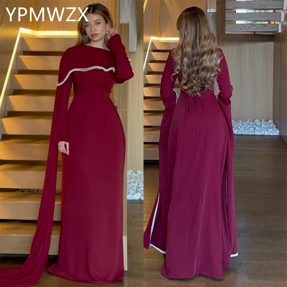 

Customized Prom Gown Evening Women YPMWZX Jewel Column Floor Length Skirts Bespoke Occasion Dresses Party Formal Dress