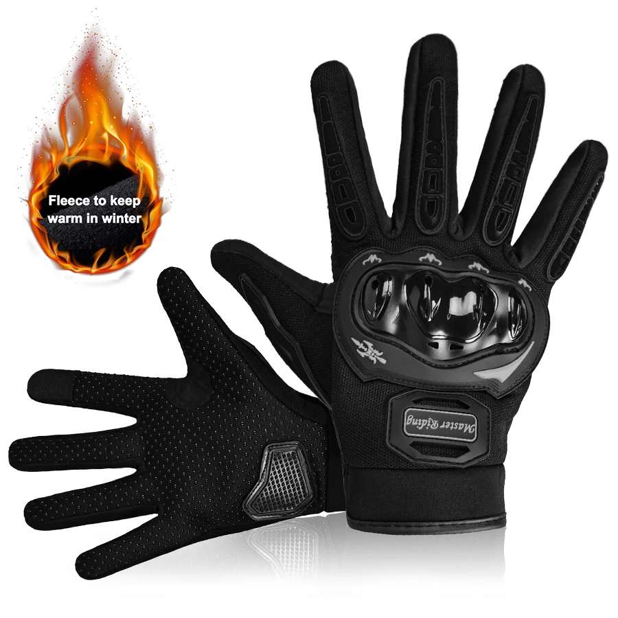 Winter Thermal Full Finger Motorcycle Gloves Non-slip Wear-resistant Motocross Racing Gloves Touch Screen Warm Moto Biker Gloves