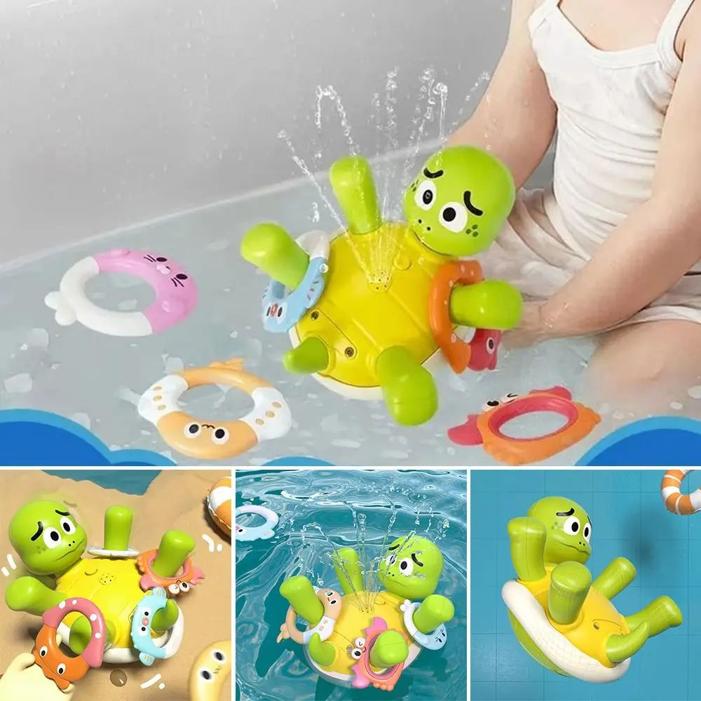 

Creative Electric Baby Bath Toys Interactive Bathroom Turtles Water Spraying Toys Bathtub Parent-child Tortoise Shower Toys Kids