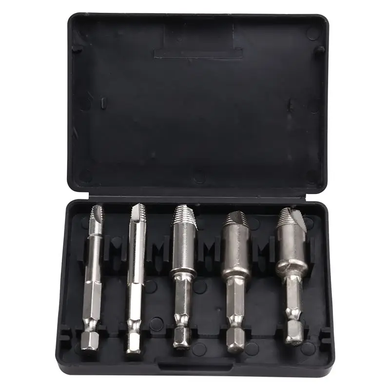 

A24F-5Pcs Damaged Screw Extractor Drill Bit High Speed Steel Double Easily Take Out Side Drill Out Broken Screw Remover Bolt