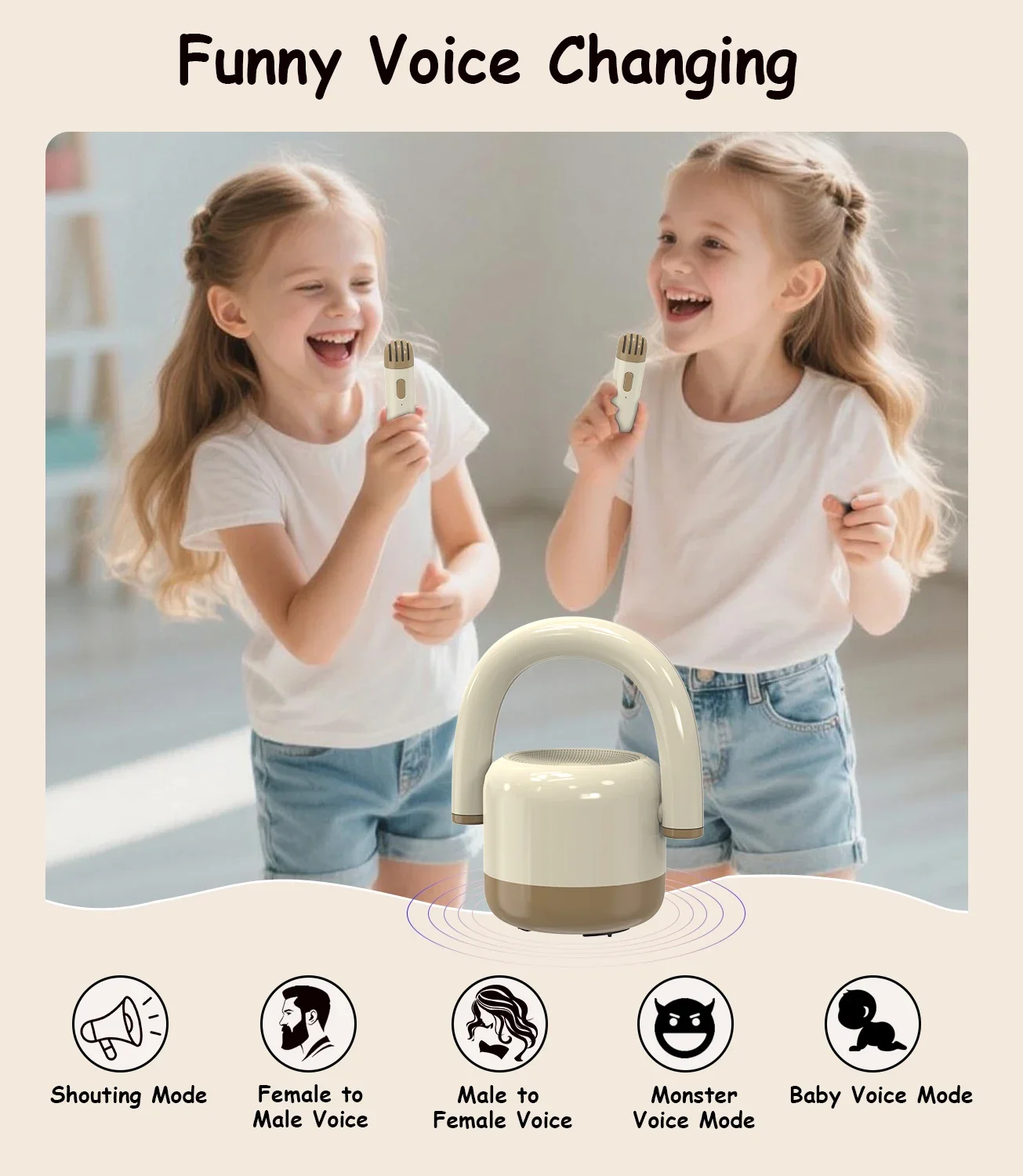 EWA A17 آلة كاريوكي صغيرة، بلوتوث 5.3 مكبر صوت كاريوكي مع 2 ميكروفونات لاسلكية، هدايا ألعاب عيد الميلاد لحفلات المنزل العائلي