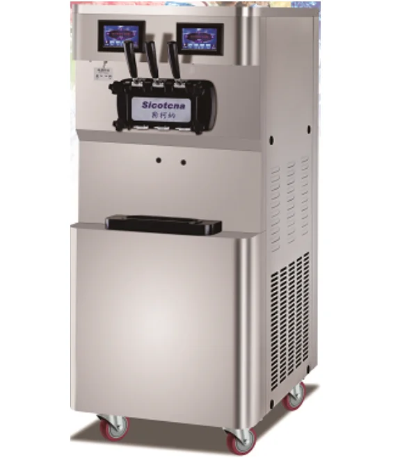 Wholesale Ice Cream Gelato Machine Stainless Steel With 3 Flavors For Cream Strawberry Chocolate Ice Cream Machine