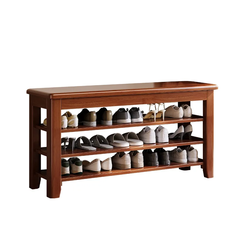 Moderner Einfacher All Wood-Schuh Change Stool Sitzbarer Schuhs Chrank Aus Holz Mehr Schicht Iger Tür Schuh Regal For Den Haus