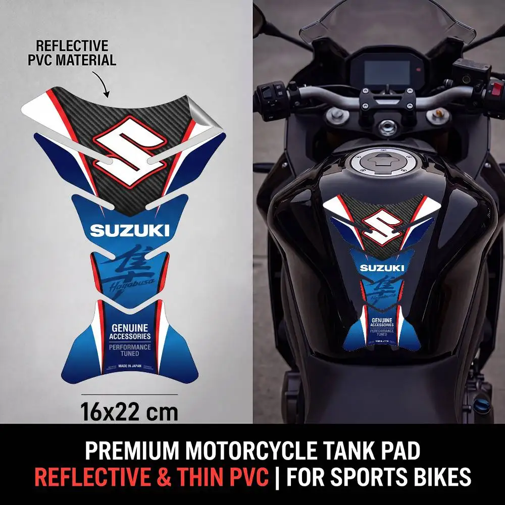 

FOR SUZUKI Motorcycle PVC Tank Pad Tank Cap Protector Racing Sticker Universal