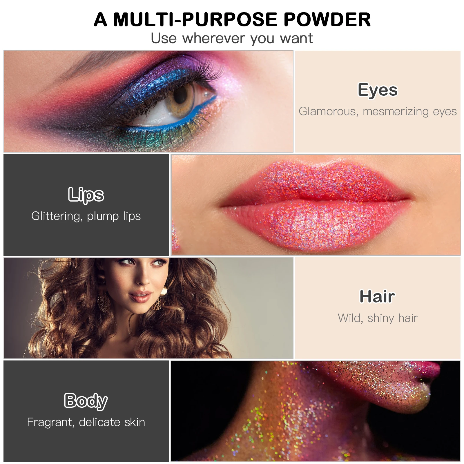 

Glitter Pastel Makeup Body Highlighter Powder Shimmer Sparkly Spray Women Hair for Shiny
