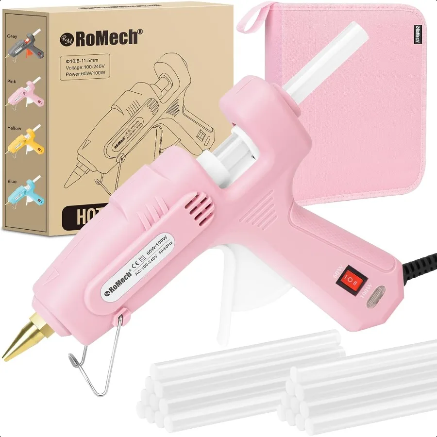 

Full Size Hot Glue Gun with 60 100W Dual Power and 21 Hot Glue Sticks 7 16 Fast Preheating Heavy Duty Industrial Gluegun with S