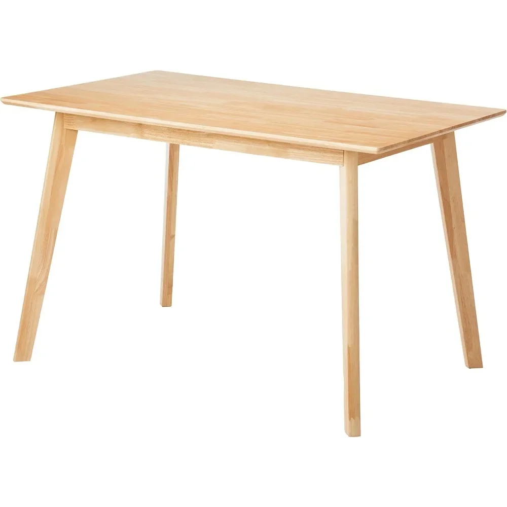 

Certified Solid Wood Kitchen Rectangular Dining Table, Easy to Assemble, 29.5"D x 47.2"W x 29.5"H, Natural Wood