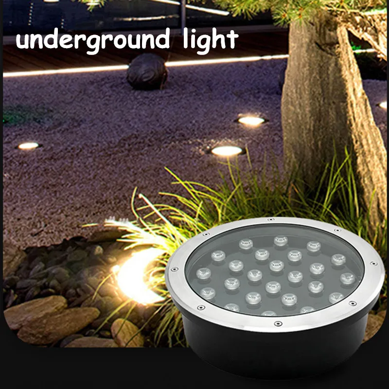 1w 3w 5w 12v 24v 220v lámpara subterránea Luz de suelo de jardín iluminación de camino empotrado lámpara de cubierta al aire libre patio enterrado luces de paso