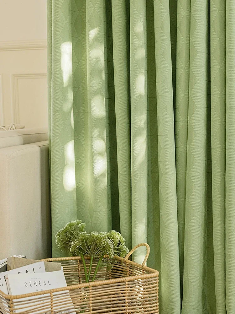 Matcha Jacquard Curtains for Living Room Luxury Bedroom Blackout Cortinas Furniture Decoration Window Curtain Rideau 커튼 Tende IG