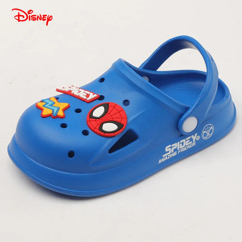 Disney Children\'s Sandals Cartoon Spiderman Boys Slippers Kids Soft Bottom Home Shoes Anti-slip Waterproof Sandals for 1-6Y