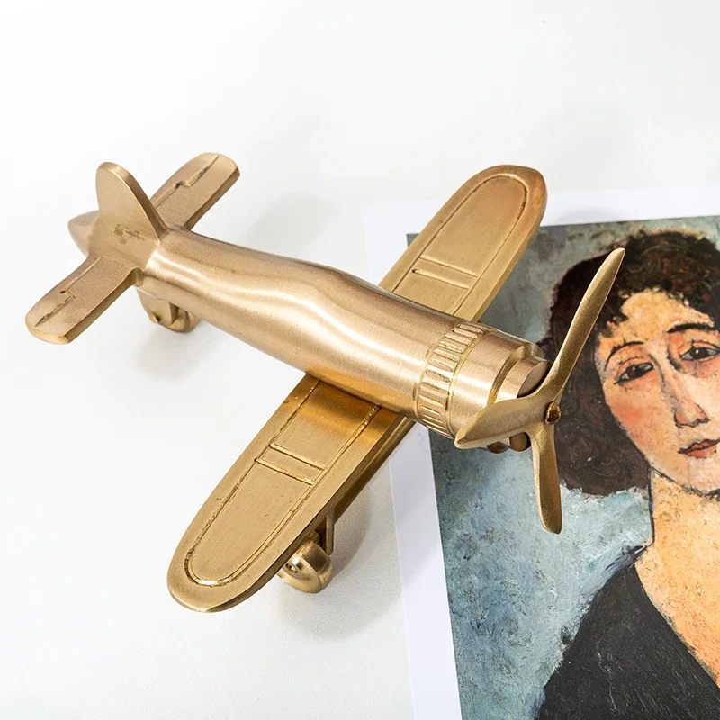 

Retro Mini Aircraft Model, Imported Brass, Retro, Study, Office, Desktop Decoration, Vintage Ornament