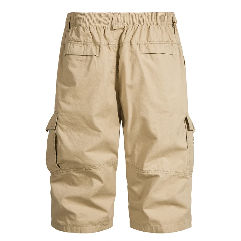 Mens Hiking Cargo Shorts Quick Dry Lightweight Tactical Work Shorts 6 Pockets Elastic Waist Cotton Running Shorts 3/4 Pants view 4