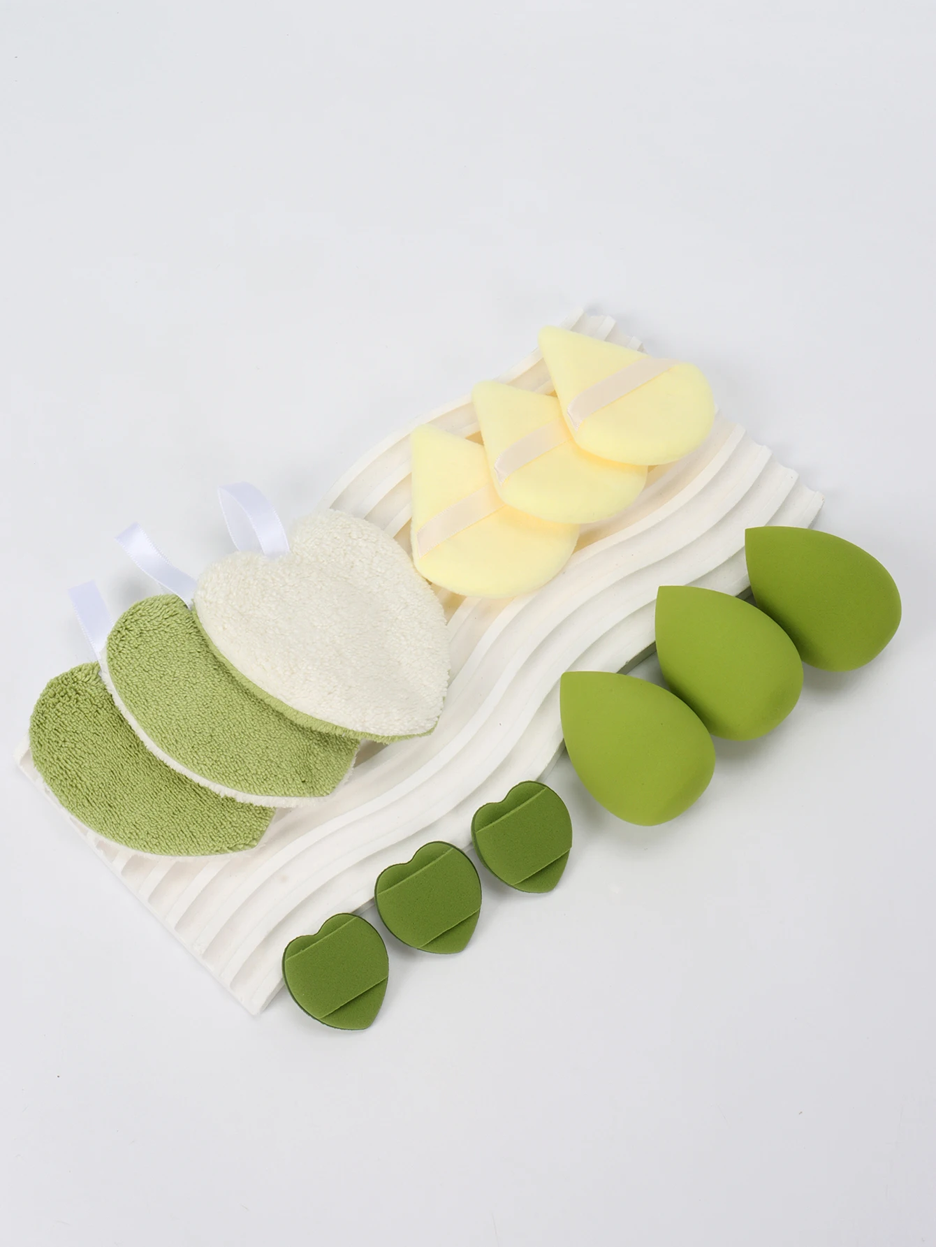 ชุดฟองน้ำทำความสะอาดผิวหน้าและล้างเครื่องสำอาง 12 ชิ้น ใช้ซ้ำได้ ฟองน้ำล้างเครื่องสำอางแบบสองด้าน ชุดเครื่องมือแต่งหน้า