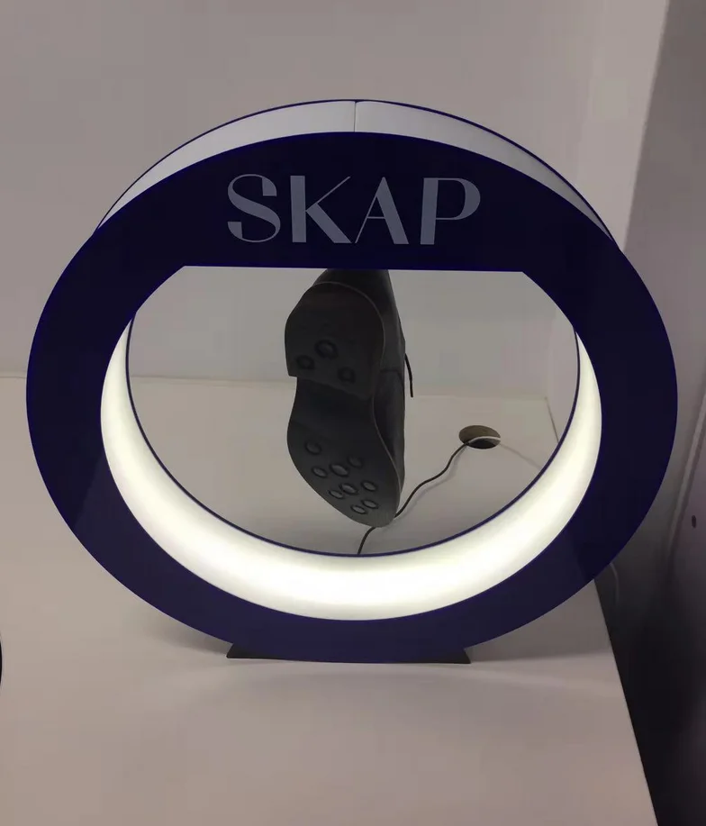 Round Rotating Shoe Rack Showroom Display Unit Ideas Props Floating Magnetic Levitating Shoe Display Stand