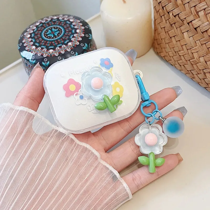 Xiaomi Redmi Buds 5用のキーリング付き保護ケース,漫画のデザイン,かわいい,女の子と女性用