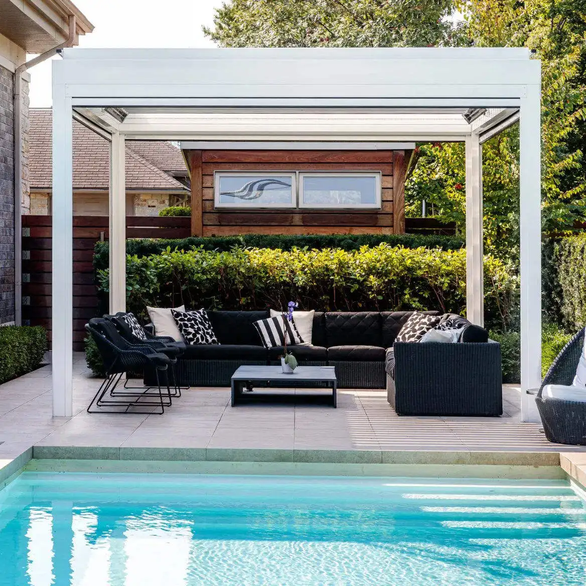 Household Backyard Install Against The Wall Aluminum Pavilion Anti Rust Treatment Sunshade Pergola High End Villa Gazebo