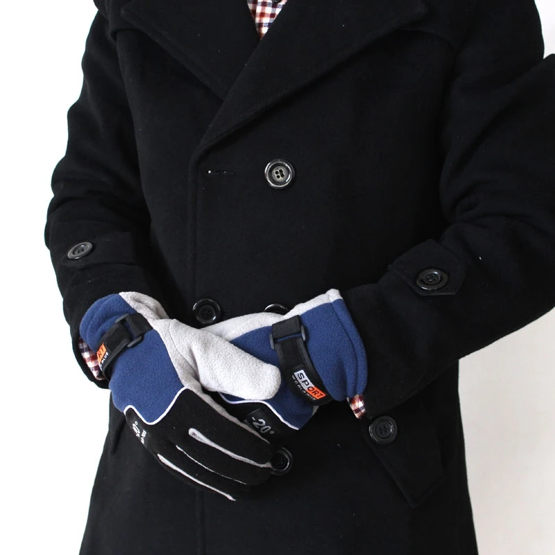 Gants polaire chauds coupe-vent pour hommes,-20 ℃, hiver, cyclisme thermique, neige épaisse, mitaines de sport