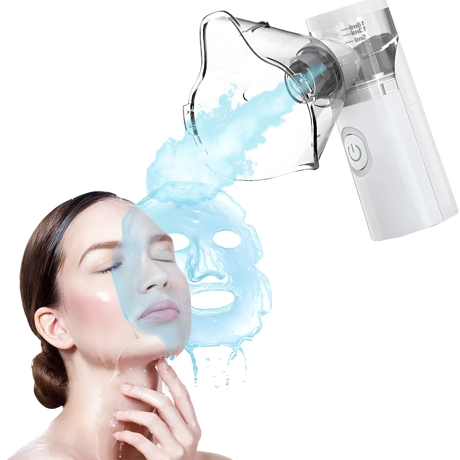 Mini-Gesichtsdampfer, tragbarer, leiser Mesh-Zerstäuber, Luftbefeuchter, Hautpflege, Gesichtsrehydrierungswerkzeug