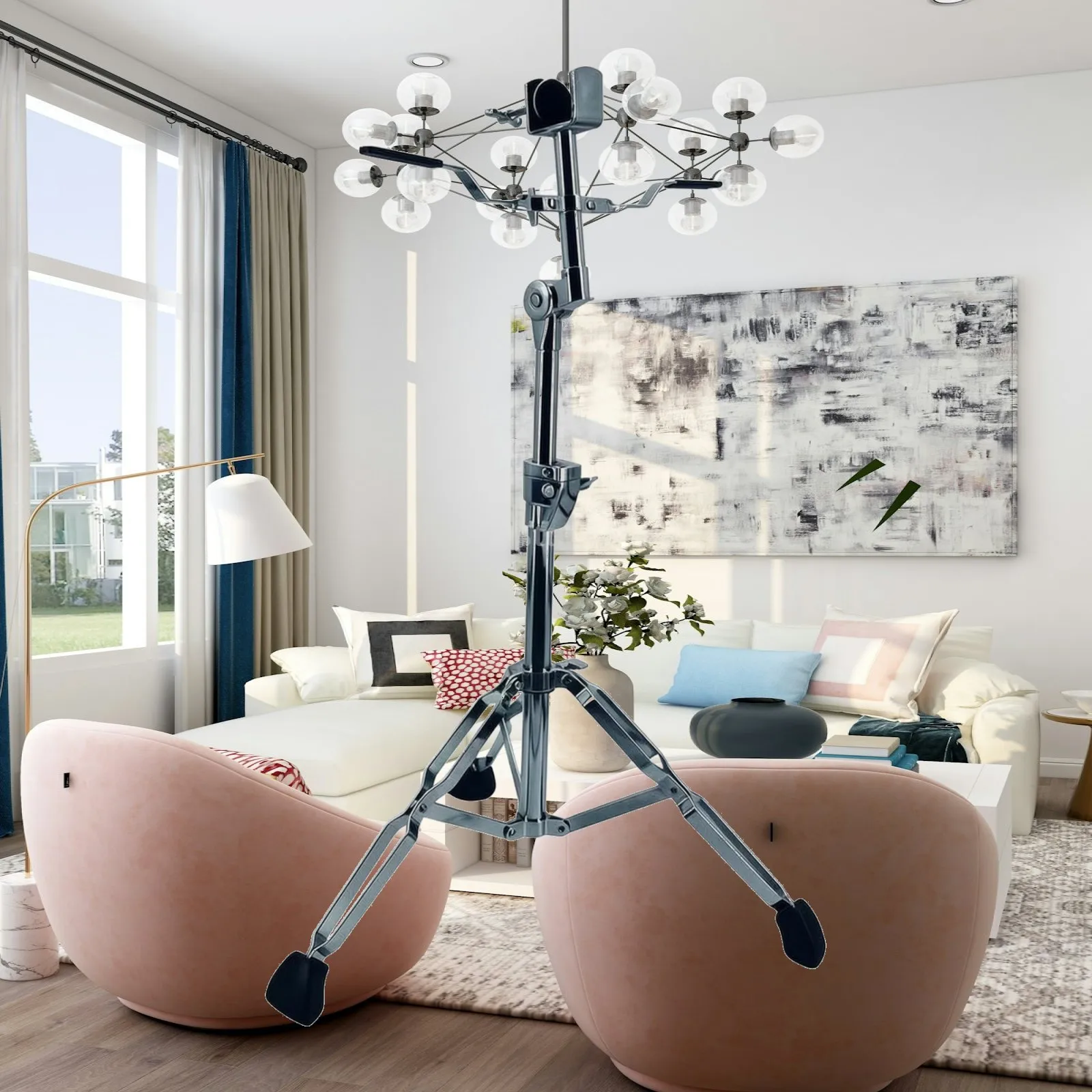 Professional Bongo Percussion Stand with Memory Lock and Anti Slip Feet for Studio Stage