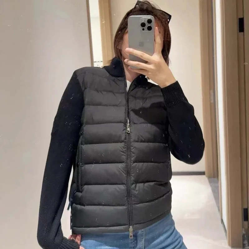 Moncl*r Solid Color Windproof Crop Puffer Jacket Unisex Winter Thick Short Style 90% White Goose Down Jacket Womans Coats