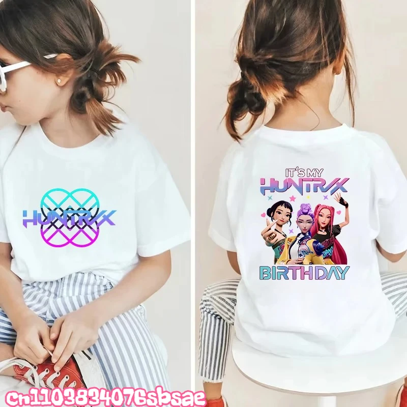 

2025 Kids Cotton T-Shirt Kpop Demon Hunters Graphic Y2k Tops O Neck Short Sleeve Tees Shirts Girls Boys Clothing Child Y2k Tops