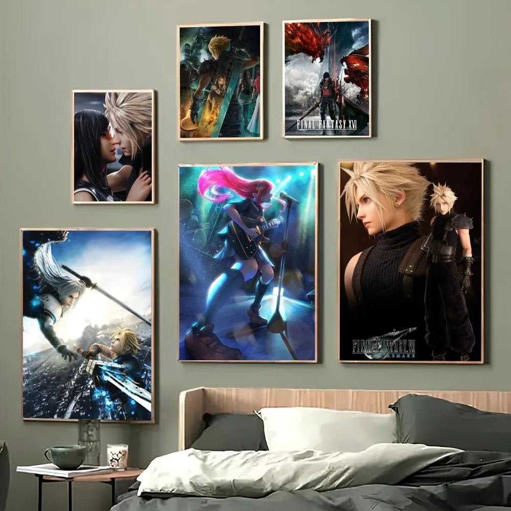 فاينل فانتاسي السابع سحابة الصراع ملصق ، طباعة ورقة ، غرفة نوم ، مدخل ، بار ، مقهى ، الفن ، الديكور ، اللوحة ، لعبة ، 1 قطعة