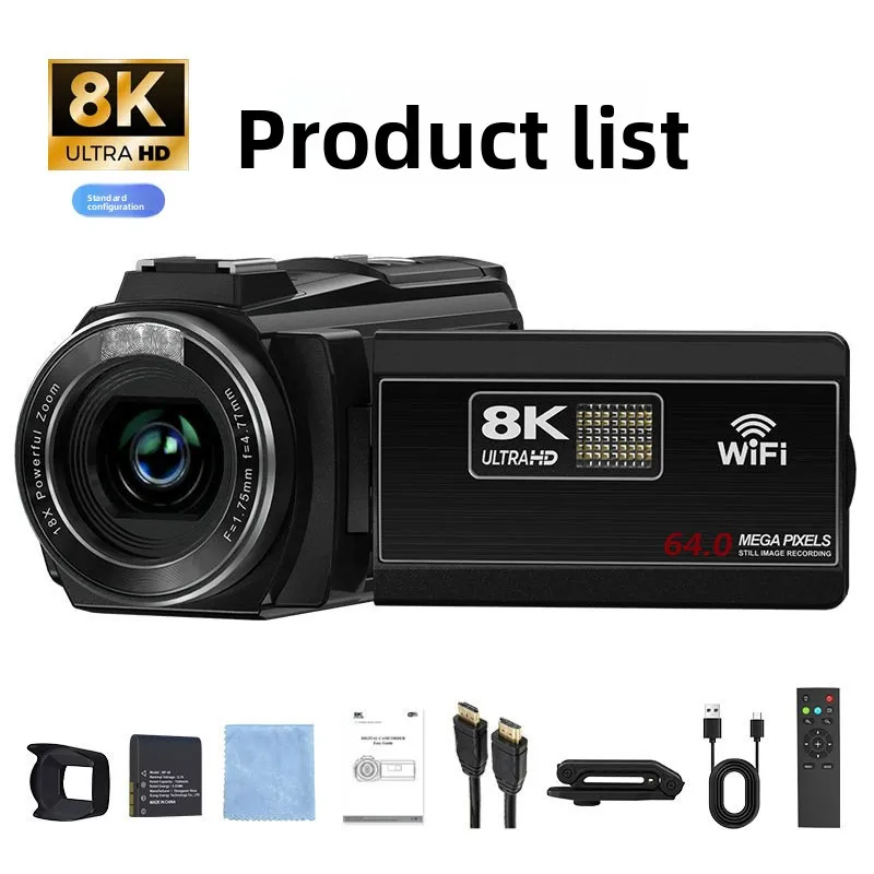 

8K Handheld Digital Video Camera Multiple Shooting Modes Outdoor Travel Vlog Recording App Interconnection Sharing