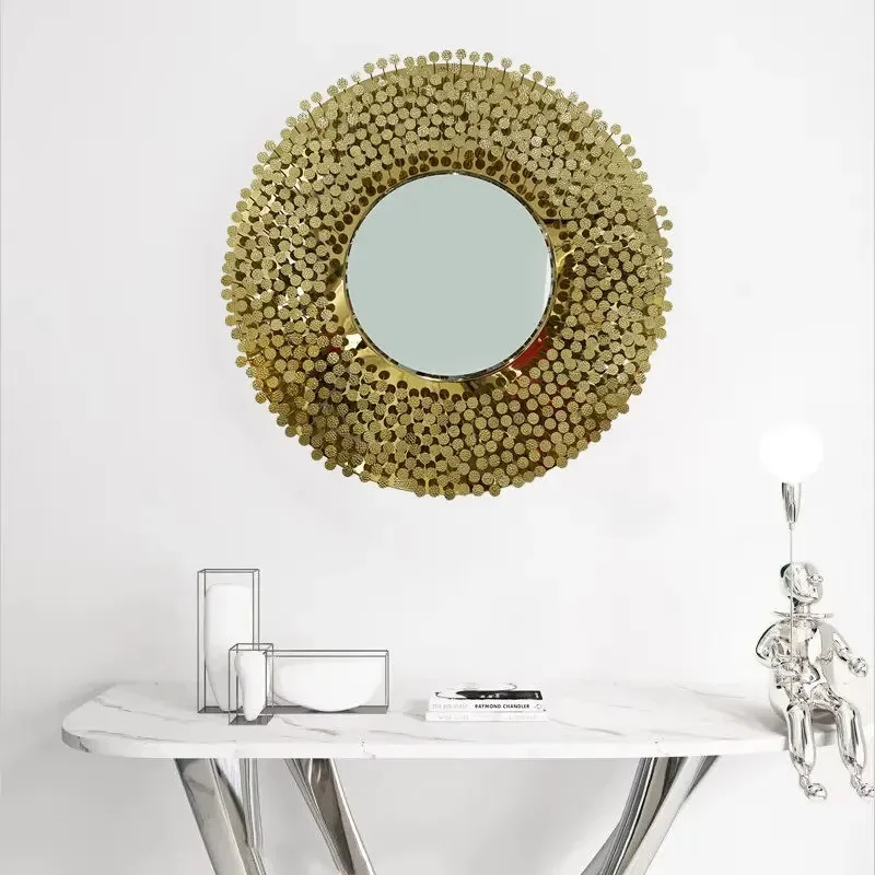 Modern Coastal Gold Nail Sculpture Wall Decorative Metal Art Interior Living Room Ornament Customization Handmade