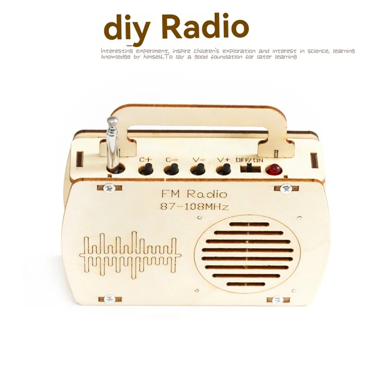 【Ceda de preço! !】DIY Kit de rádio FM Projeto científico de madeira Modelo Escola Educacional Diversão Projeto de física