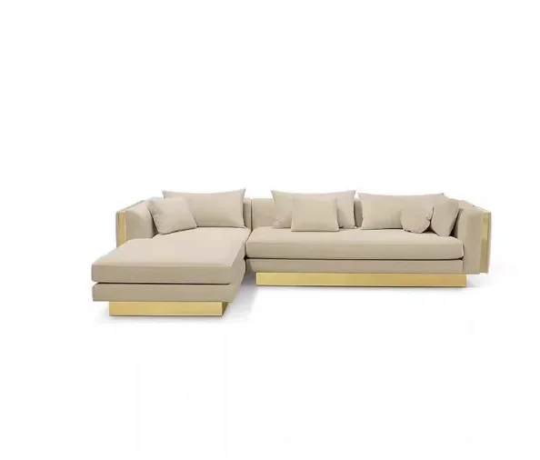 Italienischer leichter Luxus, modernes, schlichtes Stoffsofa, Wohnzimmer-Sofa für mehrere Personen