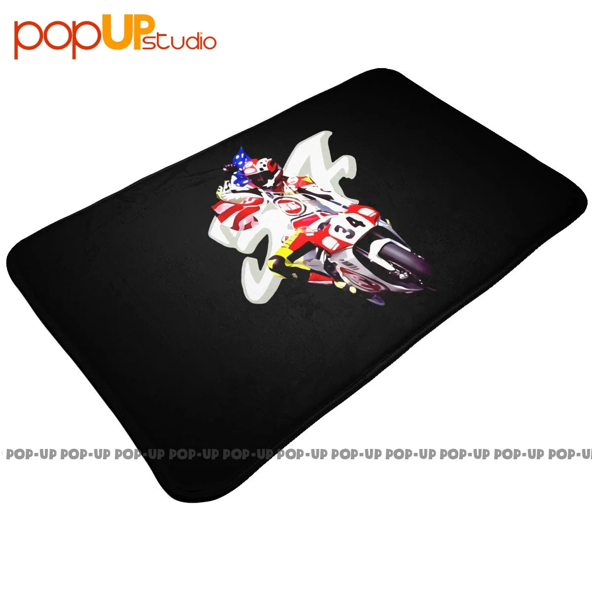 Kevin Schwantz The Wheelie King Of The Mountain Signature Mat Rug Carpet Popular Bath Mat