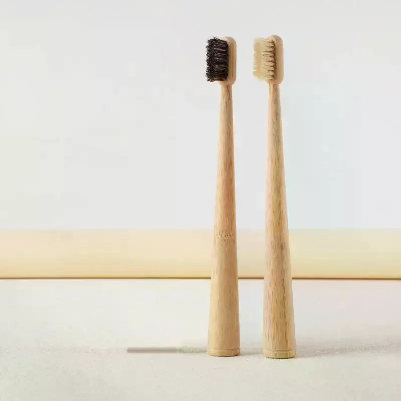 /ACR/1Pc/4Pcs Horse Bristle Bamboo Toothbrush Luxurious Soft Quick Dry Biodegradable Plastic Nylon Free