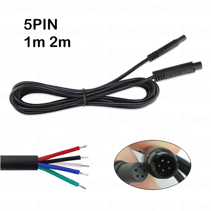 5pin Car DVR Camera Rear View 5 Core Male to Female Connector Cable Copper Wire Cord Extension HD Monitor Vehicle
