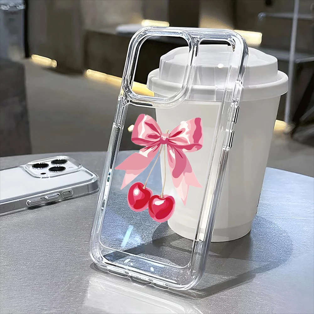 

cherry Clear Case for iPhone16 Pro Max 16Pro 16Plus 16 15 Pro Max 15Pro 15Plus 15 13 13Pro 14 12 11Pro Max Plus