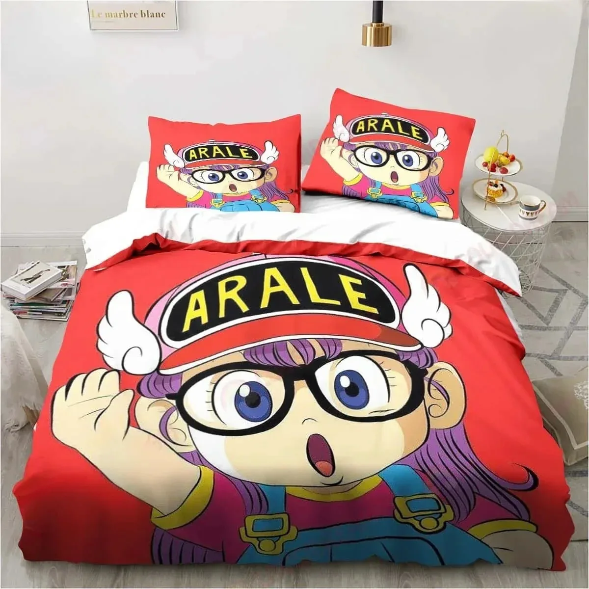 3D Cartoon DR S-Slump Arale Bedding Set Sheet King Twin Double Child Bedding Set Mircofiber or Polyester Duvet Cover Sets