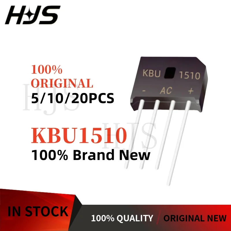 5-20PCS 100% Brand New KBU1510 KBU-1510 15A 1000V Rectifier bridge stack, flat bridge