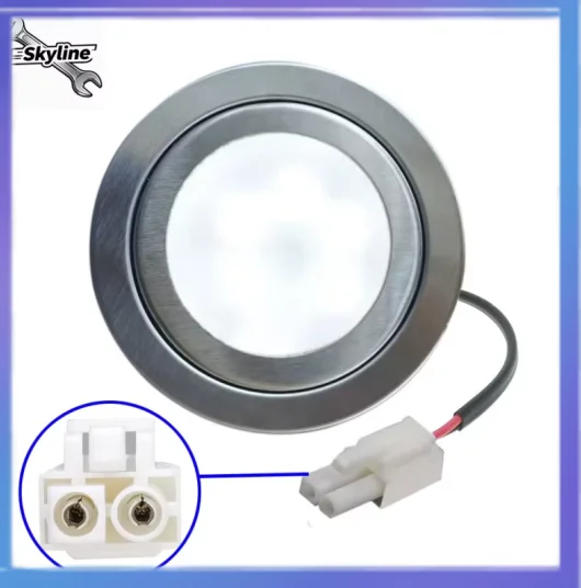 2-Pack DC 12V Range Hood Light – 1.5W 68mm Stove Cabinet Lamp, 6000K White for Smoke Extractor